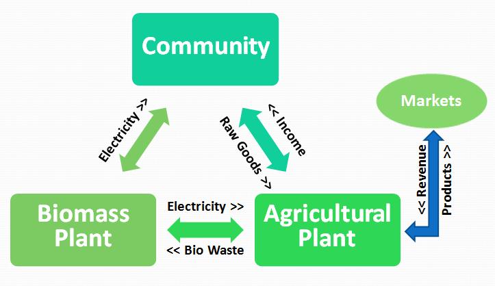 Historical Tseai Energy Unlimited system concept linking agriculture, biomass and markets